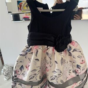 Bonnie Jean Floral Dress with Black